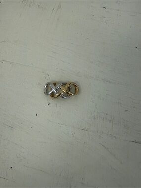 Two-Tone yellow and white Gold Infinity Knot pendant